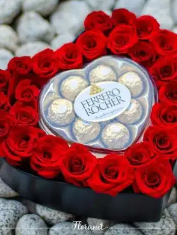 Corazón de Rosas con Chocolates · Quiero Conquistarte