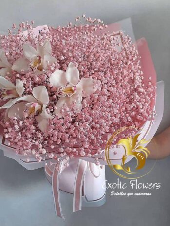Bouquet Gipsofilia Orquídeas un detalle para sorprender
