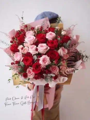 ramo floral tipo bouquet de rosas en floristería exotic flowers bucaramanga