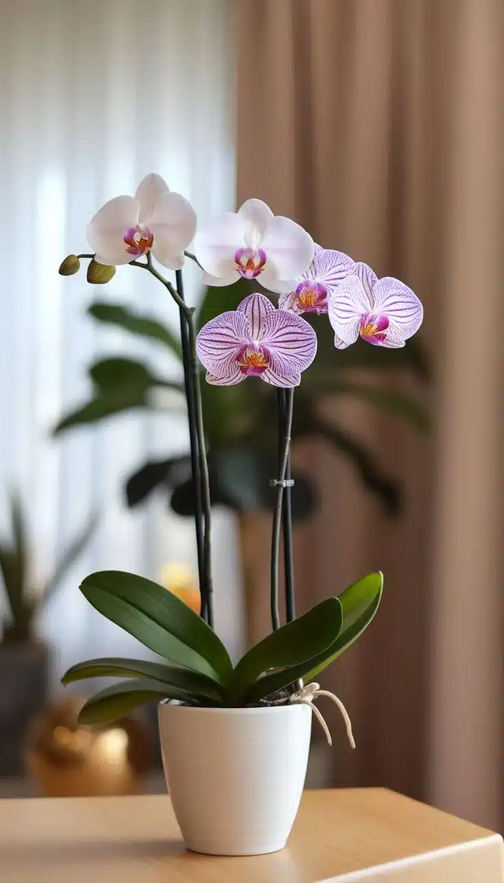 Planta de Orquídea Fúnebre en Maceta Cerámica