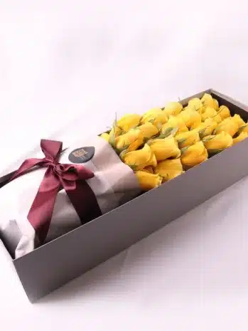 Caja de 50 Rosas Amarillas · Eres Extraordinaria