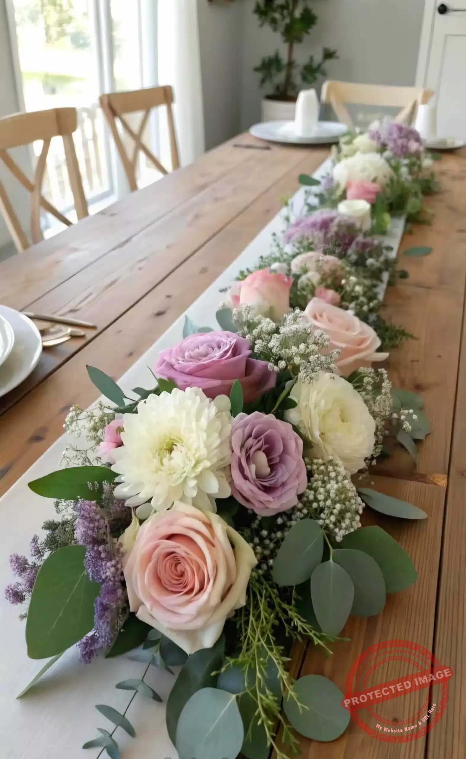 Camino Floral de 50 cm para Realzar la Belleza de su Mesa